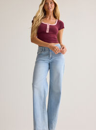 Lennox Contrast Trim Henley Cami - AS Kids