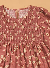 Beth Floral Smocked Toddler Dress Detail 2 - AS Kids