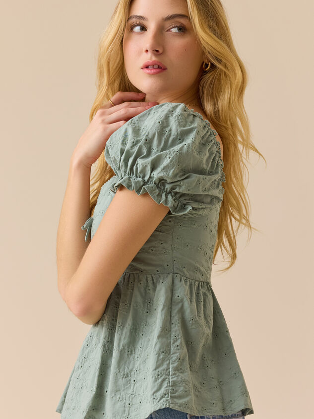 Myla Eyelet Babydoll Top Detail 3 - ALTAR'D STATE KIDS