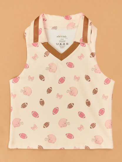 Touchdowns and Bows Polo Tank - AS Kids