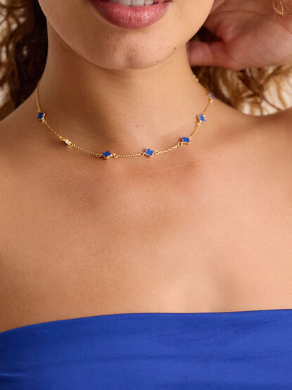 18K Gold Dainty Clover Choker - AS Kids