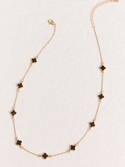 18K Gold Dainty Clover Choker - AS Kids