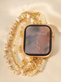 Painted Bead Bow Charm Watch Band - AS Kids