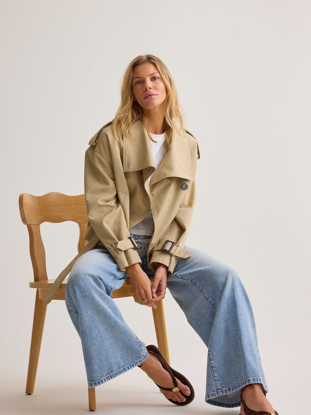 Elowen Cropped Trench Jacket Detail 3 - AS Kids