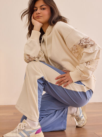 Rhythm Bloom Lace Sleeve Hoodie - ALTAR'D STATE KIDS