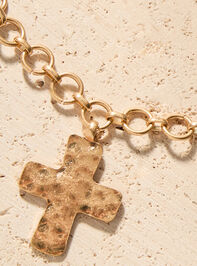 Textured Cross Charm Necklace Detail 2 - ALTAR'D STATE KIDS