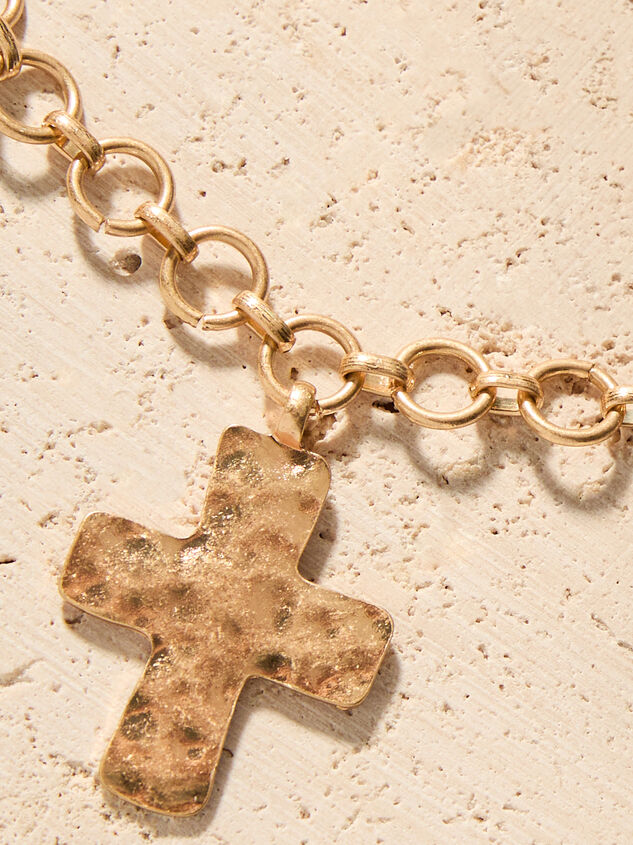 Textured Cross Charm Necklace Detail 2 - ALTAR'D STATE KIDS