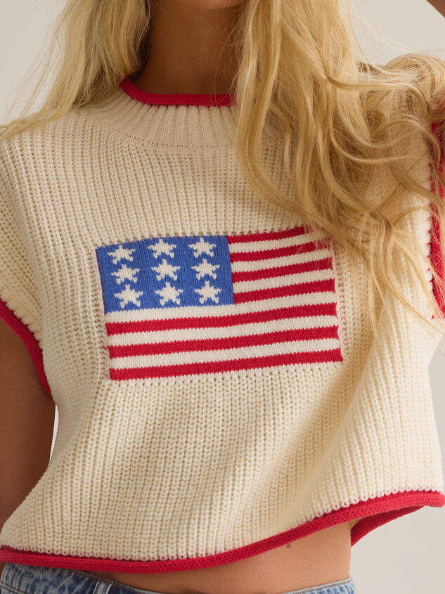 Megan Flag Sweater Detail 2 - AS Kids