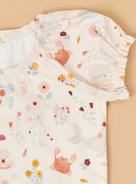 Sea Creature Puff Sleeve One Piece Swimsuit Detail 2 - ALTAR'D STATE KIDS