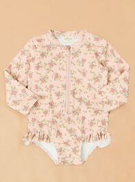 Edith Rose Long Sleeve Ruffle Leg Swimsuit Detail 3 - ALTAR'D STATE KIDS
