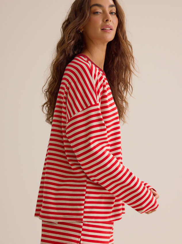 Reese Stripe Lounge Top Detail 5 - AS Kids