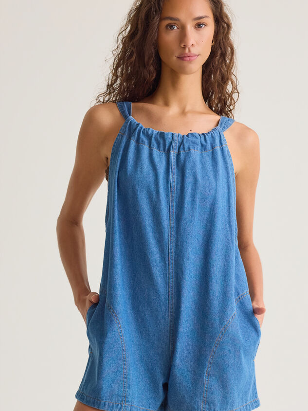 Riley Denim Halter Romper Detail 4 - AS Kids