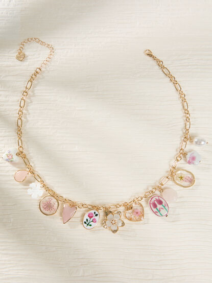 Pink Floral Charm Necklace - ALTAR'D STATE KIDS