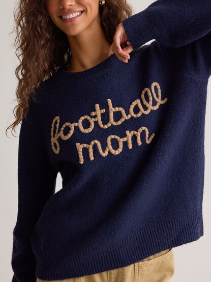 Football Mom Stitched Sweater - AS Kids
