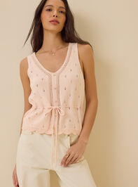 Lynn Pointelle Button Tie Tank Detail 5 - ALTAR'D STATE KIDS
