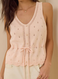 Lynn Pointelle Button Tie Tank Detail 2 - ALTAR'D STATE KIDS