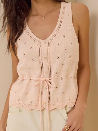 Lynn Pointelle Button Tie Tank - ALTAR'D STATE KIDS