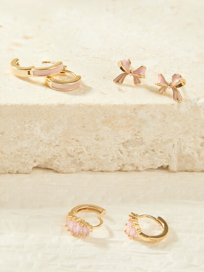 Dainty Crystal Bow Earring Set - ALTAR'D STATE KIDS