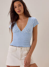 Jolie Smocked Cap Sleeve Tee Detail 2 - AS Kids