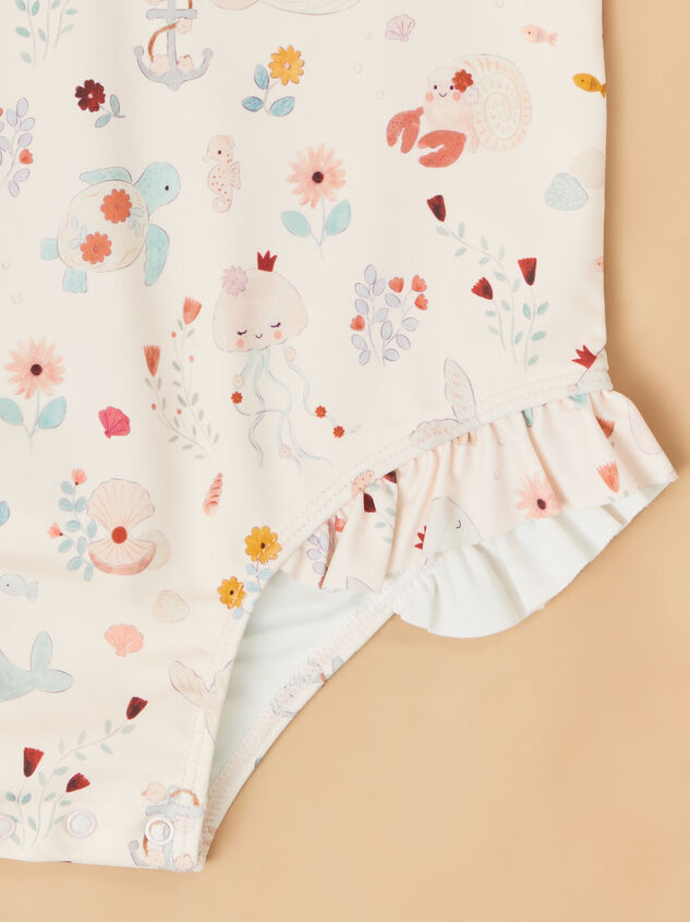 Sea Creature Puff Sleeve One Piece Swimsuit Detail 3 - ALTAR'D STATE KIDS