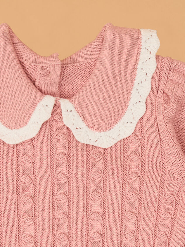 Audrey Peter Pan Cable Knit Sweater Detail 3 - AS Kids
