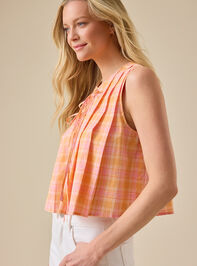 Kylie Plaid Tie Front Top Detail 5 - ALTAR'D STATE KIDS