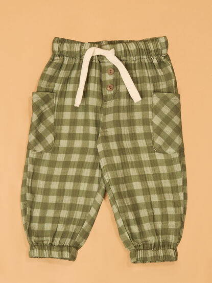 Hayes Gingham Cargo Baby Pants - AS Kids
