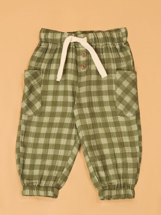 Hayes Gingham Cargo Baby Pants - AS Kids