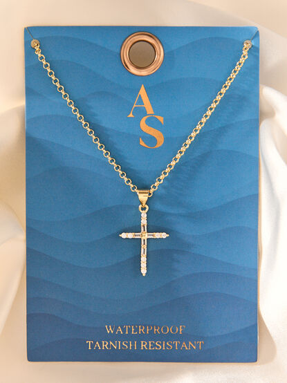 Waterproof Cross Baguette Necklace - AS Kids