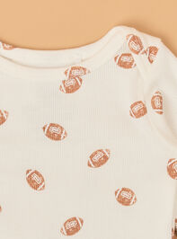 Mini Football Long Sleeve Bodysuit Detail 2 - AS Kids