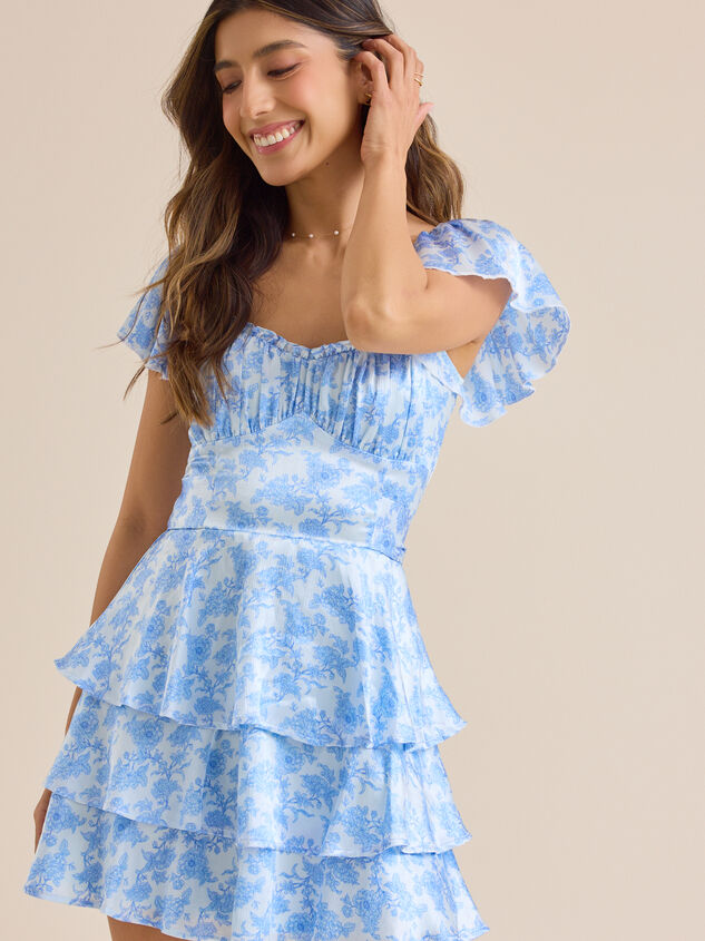 Roxie Floral Satin Mini Dress Detail 2 - ALTAR'D STATE KIDS