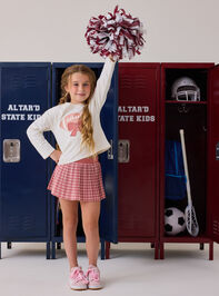Tatum Gingham Pleated Cheer Skort - AS Kids