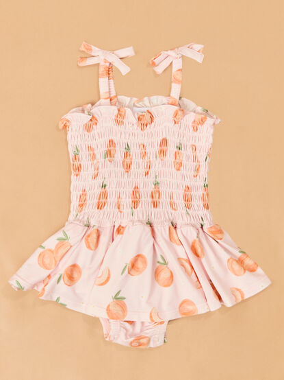 Sweet Peach Smocked Bubble - AS Kids