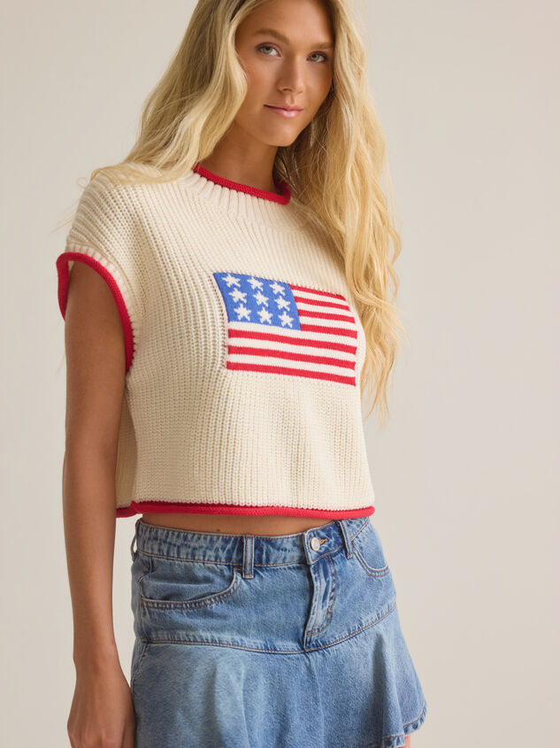 Megan Flag Sweater Detail 3 - AS Kids