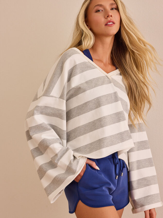 Session Stripe V-Neck Pullover Detail 2 - ALTAR'D STATE KIDS