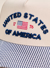 United States Striped Trucker Hat Detail 2 - AS Kids
