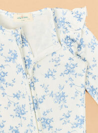 Blue Vine Floral Ruffle Footie Detail 3 - ALTAR'D STATE KIDS
