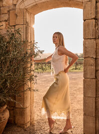 Haven Satin Maxi Skirt Detail 3 - ALTAR'D STATE KIDS