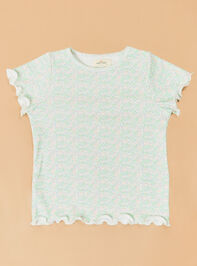 Ana Floral Flutter Sleeve Tee Detail 2 - AS Kids