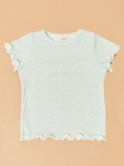 Ana Floral Flutter Sleeve Tee - AS Kids