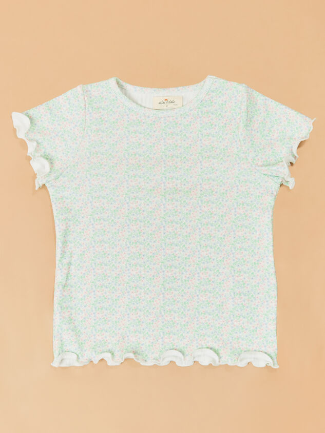 Ana Floral Flutter Sleeve Tee Detail 2 - AS Kids