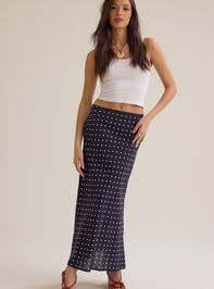 Elodie Polka Dot Linen Maxi Skirt Detail 3 - ALTAR'D STATE KIDS