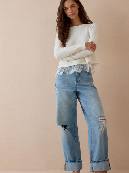 Wrenley Lace Trim Sweater - AS Kids