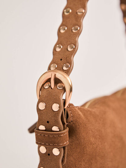 Studded Suede Shoulder Bag - AS Kids