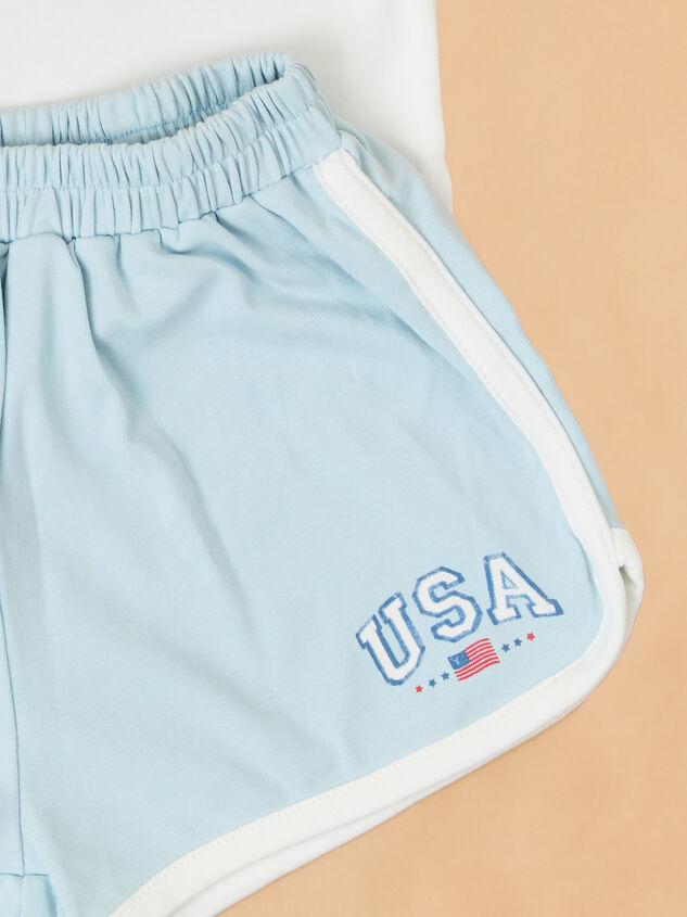 USA Top and Short Set Detail 2 - AS Kids