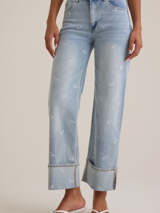 Edie Floral Embroidered Jeans Detail 3 - ALTAR'D STATE KIDS