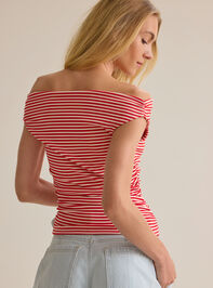 Charla Stripe Boat Neck Top Detail 5 - AS Kids