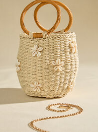 Hampton Woven Shell Bucket Tote Detail 2 - ALTAR'D STATE KIDS