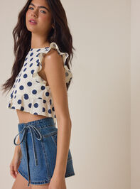 Dixie Side Tie Denim Skort Detail 4 - AS Kids