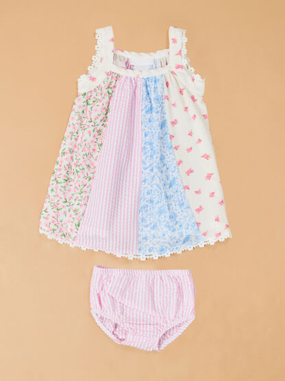 Adria Paneled Floral Mix Dress - AS Kids